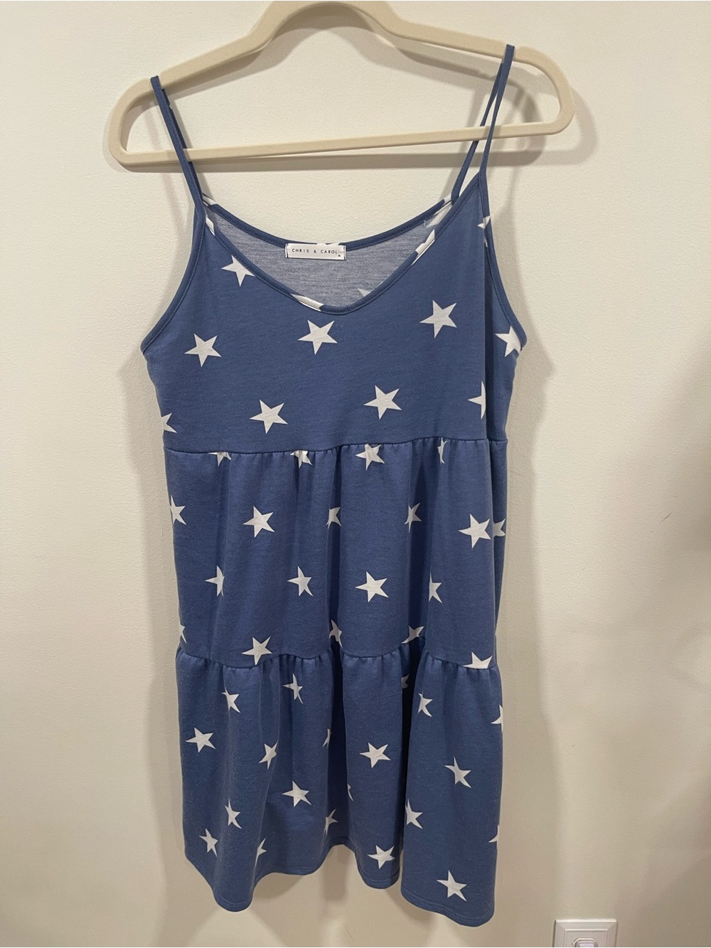 Chris & Carol Blue Star Neckline Top